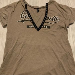 Oversized army green vintage looking ca tee